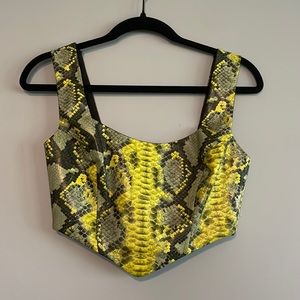 Faux leather corset top